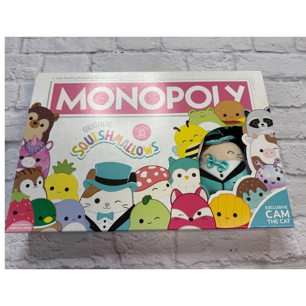 Monopoly Board Game Squishmallows Collector's Edition Exclusive Cam Cat EUC